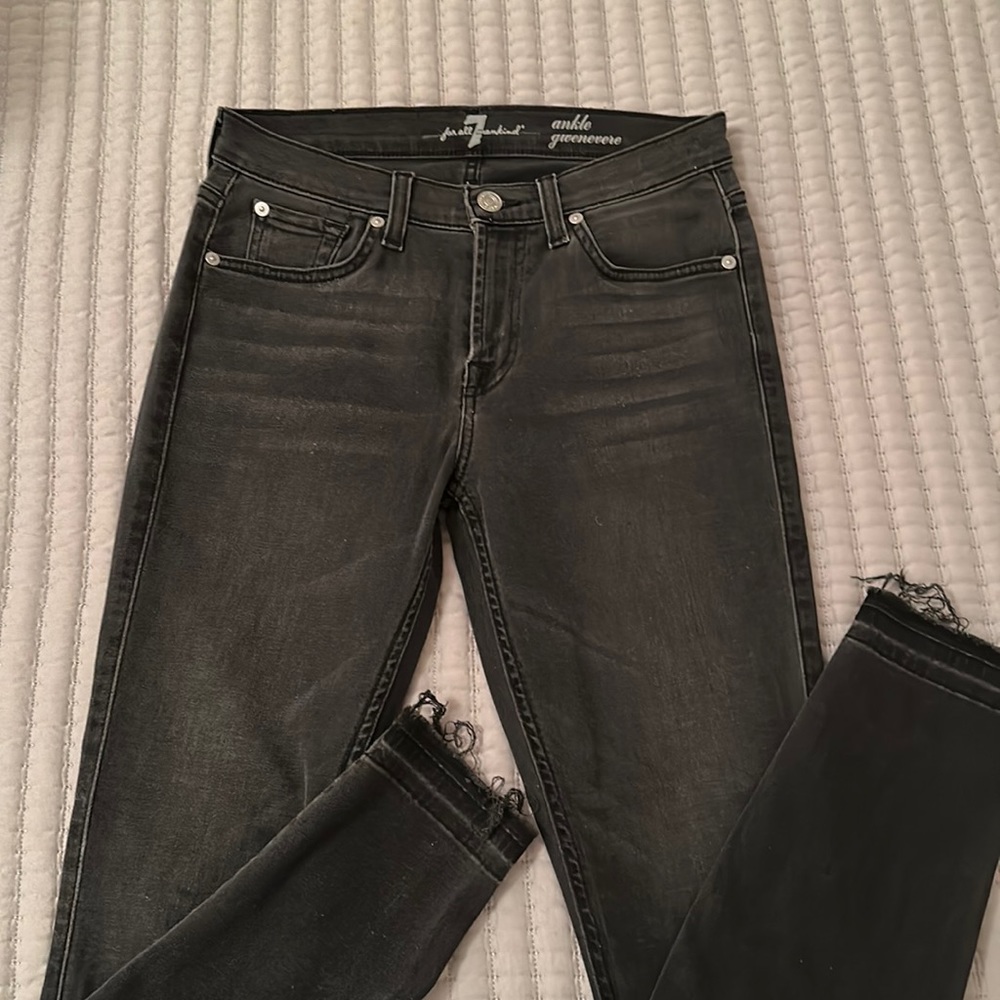 7 For All Mankind ankle jeans, style: Gwenevere, size 28, color black gray